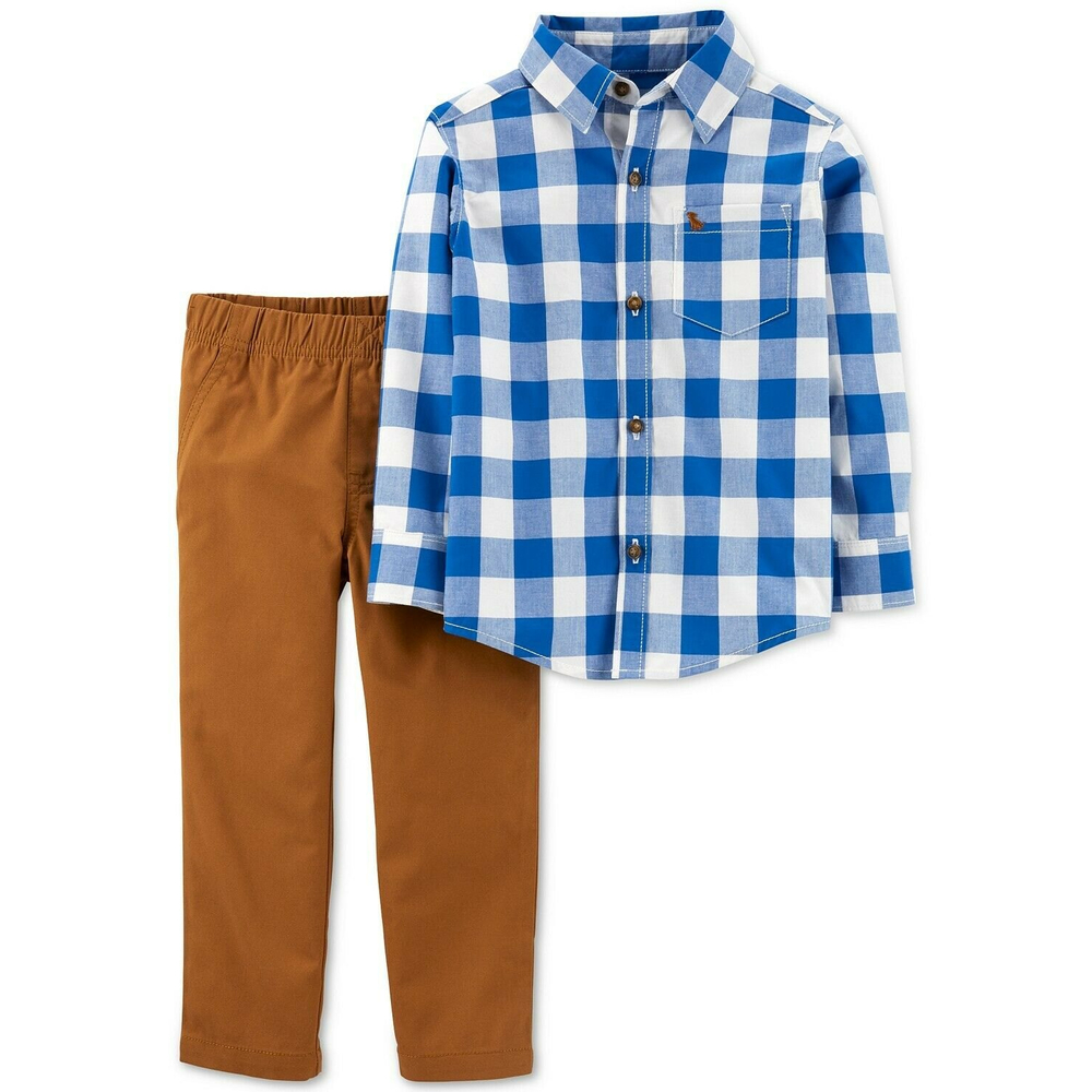 Baby Boys Carter’s Outfit, Size 24 Months.  Plaid Shirt Matching Pants